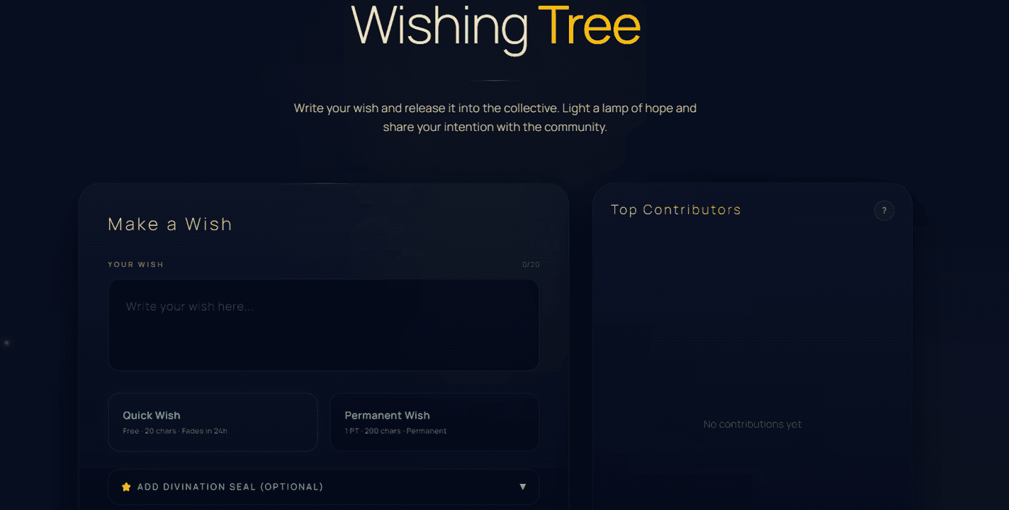 Wish Sanctuary Interface